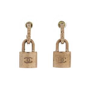Chanel Cc Padlock Hoop Earrings Metal #237971C63B